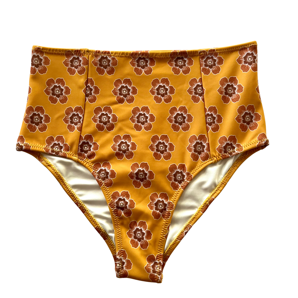 Mustard Matahari Batik | High Waisted Bikini Bottoms