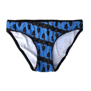 
            
                Load image into Gallery viewer, BLUE BATIK ~ LACE | ECO SWIM INTIMATES KNICKERS
            
        