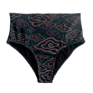 Black Clouds Batik | High Waisted Bikini Bottoms