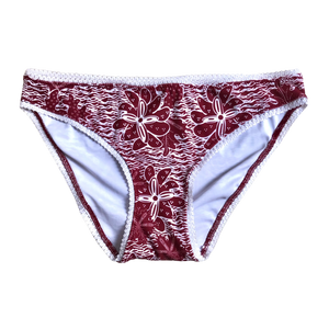 RED WINE BATIK ~ LACE | ECO SWIM INTIMATES KNICKERS