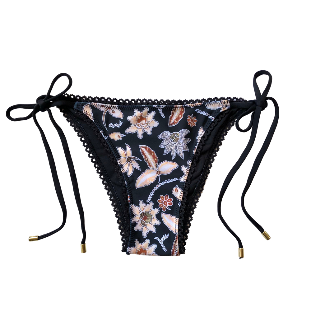 Midnight Bloom Batik | Java Lace String Bottoms