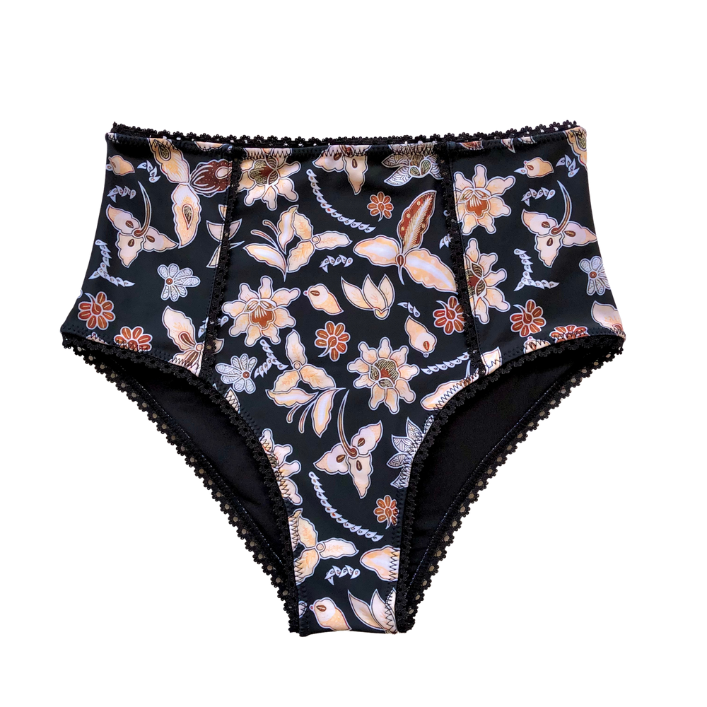 Midnight Bloom Batik | High Waisted Java Lace Bottoms