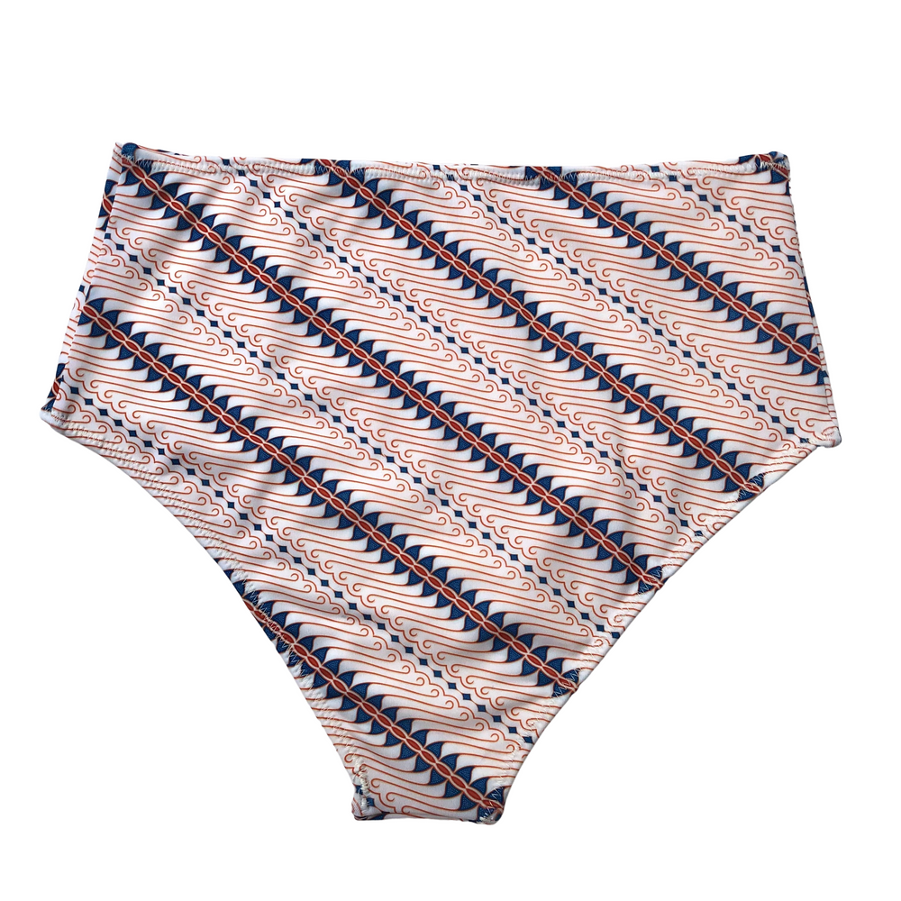 Indigo Clay Batik | High Waisted Bikini Bottoms