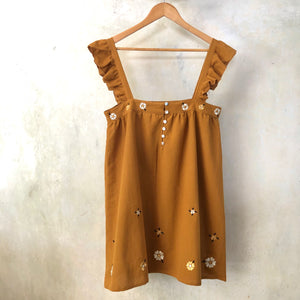 AYU FRILL MINI DRESS - TURMERIC