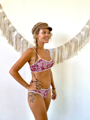 RED WINE BATIK ~ LACE | ECO SWIM INTIMATES KNICKERS
